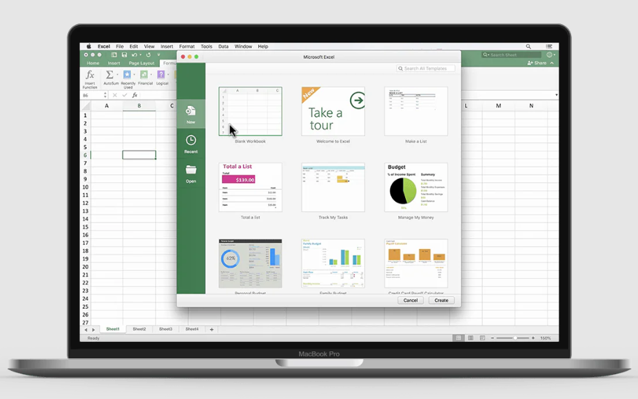 Excel 2021 on Mac – Interface