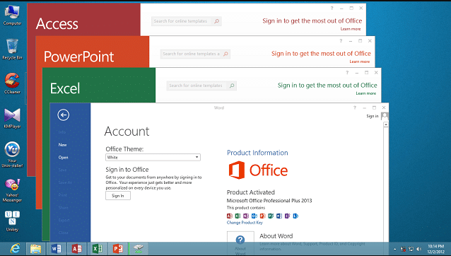 Office 2013 Professional Plus Interface