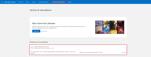 Office 2019 Professional Plus Bind Key - Example