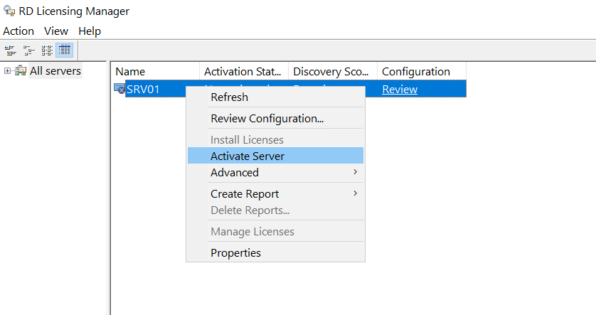 Remote Desktop Licensing Manager in Windows Server 2022
