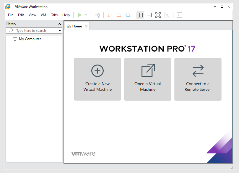 VMware Workstation 17 Pro Interface