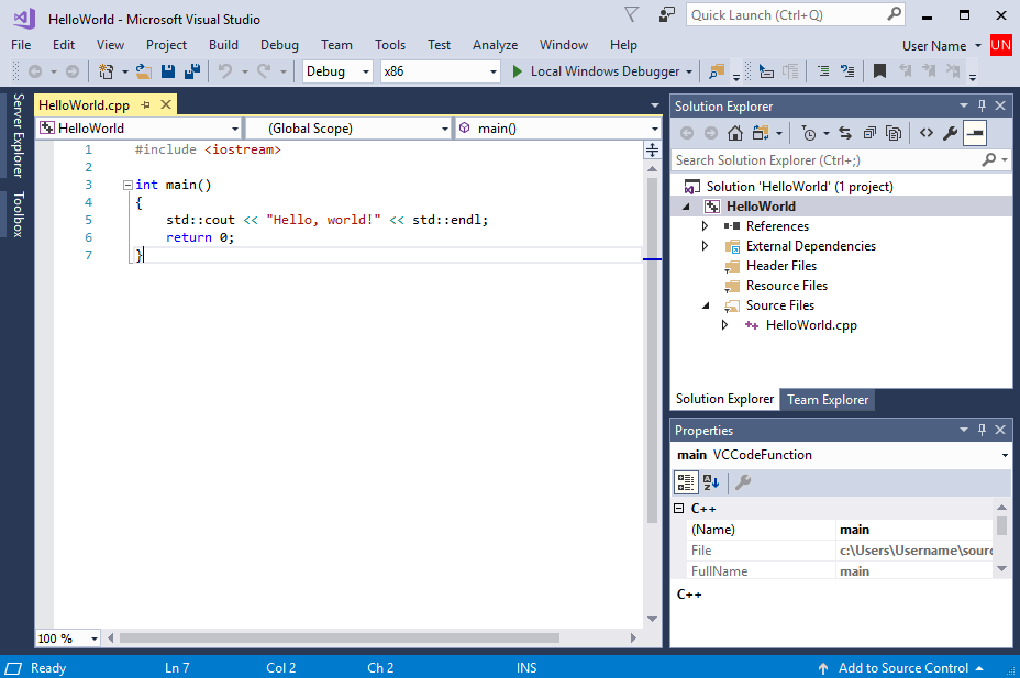 Visual Studio 2017 Code Editor