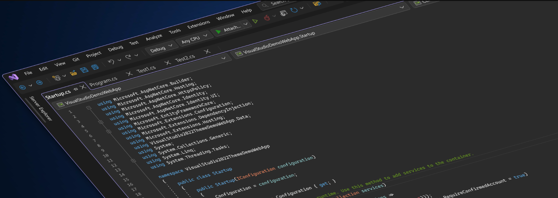 Visual Studio 2022 Code Editor