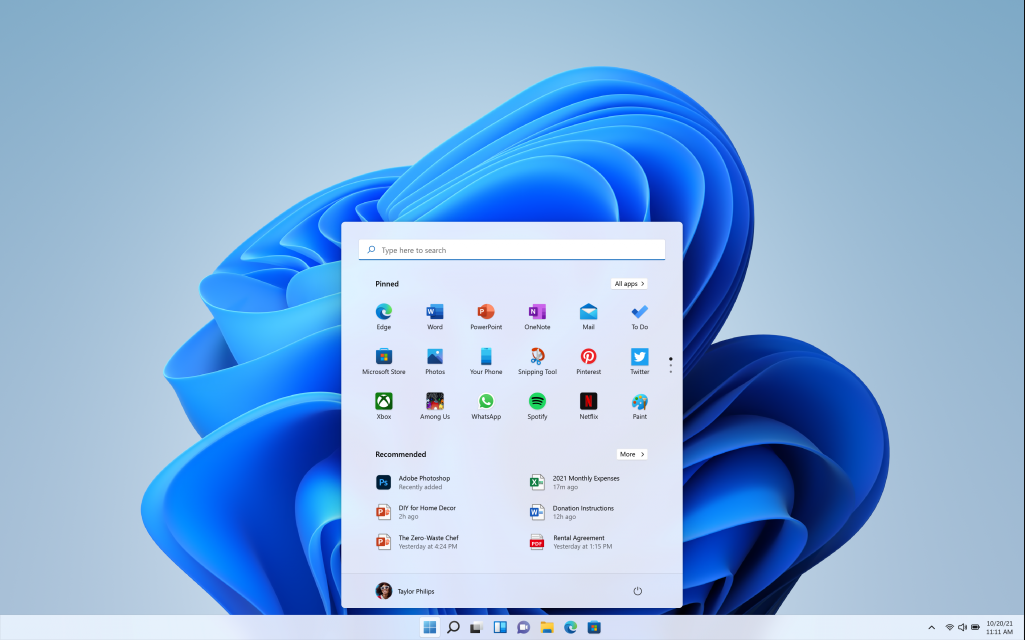 Windows 11 Modern Interface