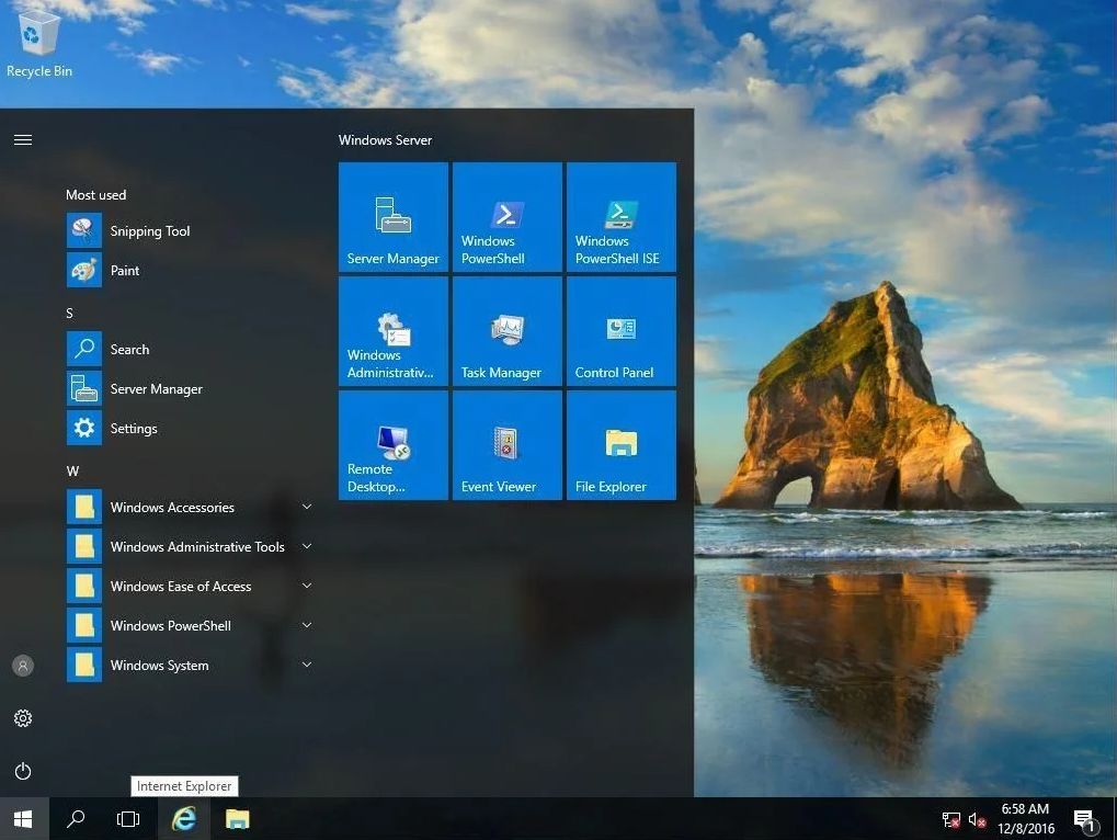 Windows Server 2016 Interface