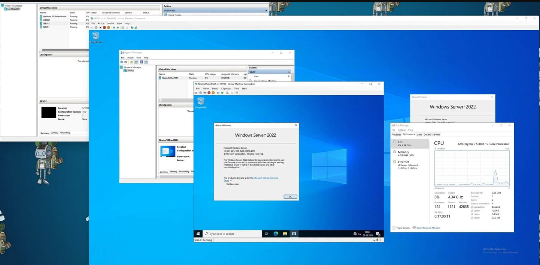 Windows Server 2022 Datacenter Virtual Machine Dashboard