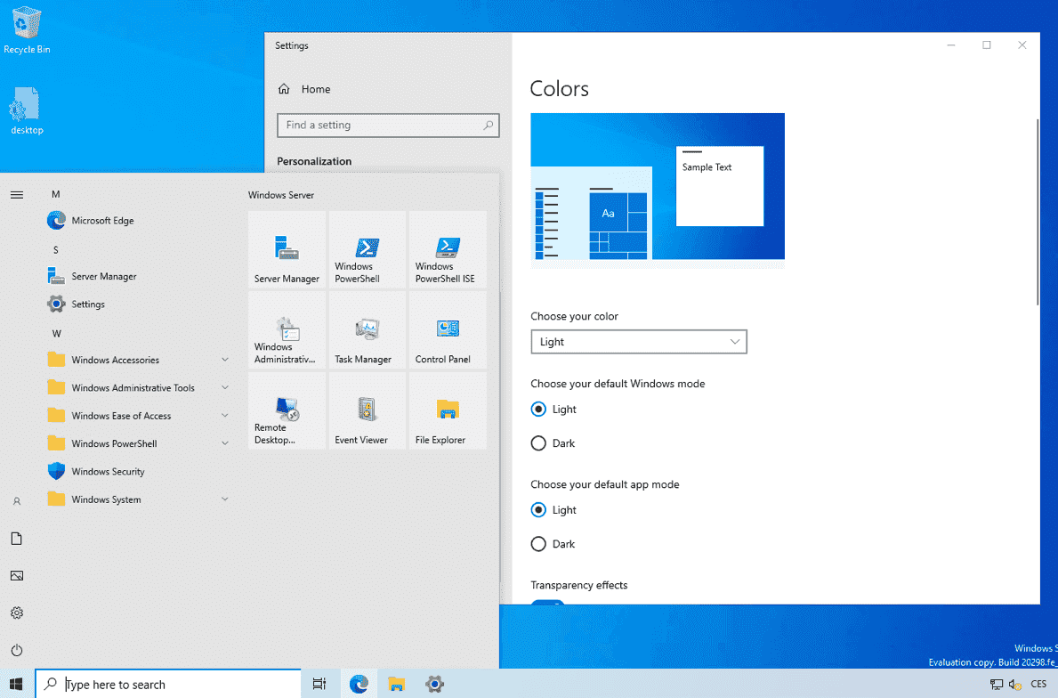 Windows Server 2022 Interface