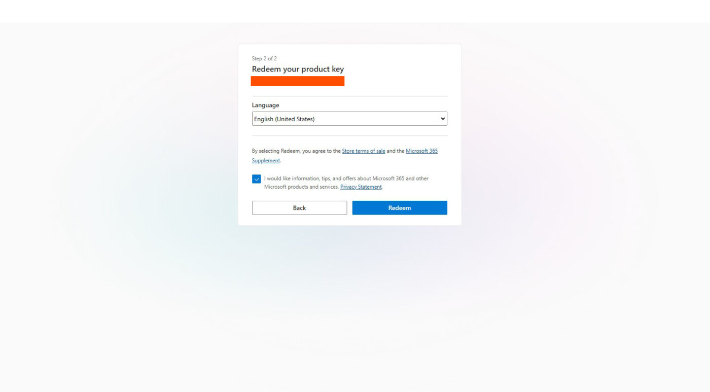 REDEEM OFFICE KEY