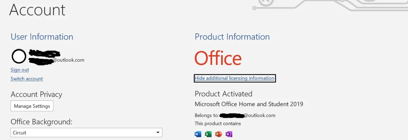Office Home and Student Activation